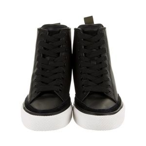 Rag & Bone Suede-trimmed leather sneakers, High Top Leather Sneakers